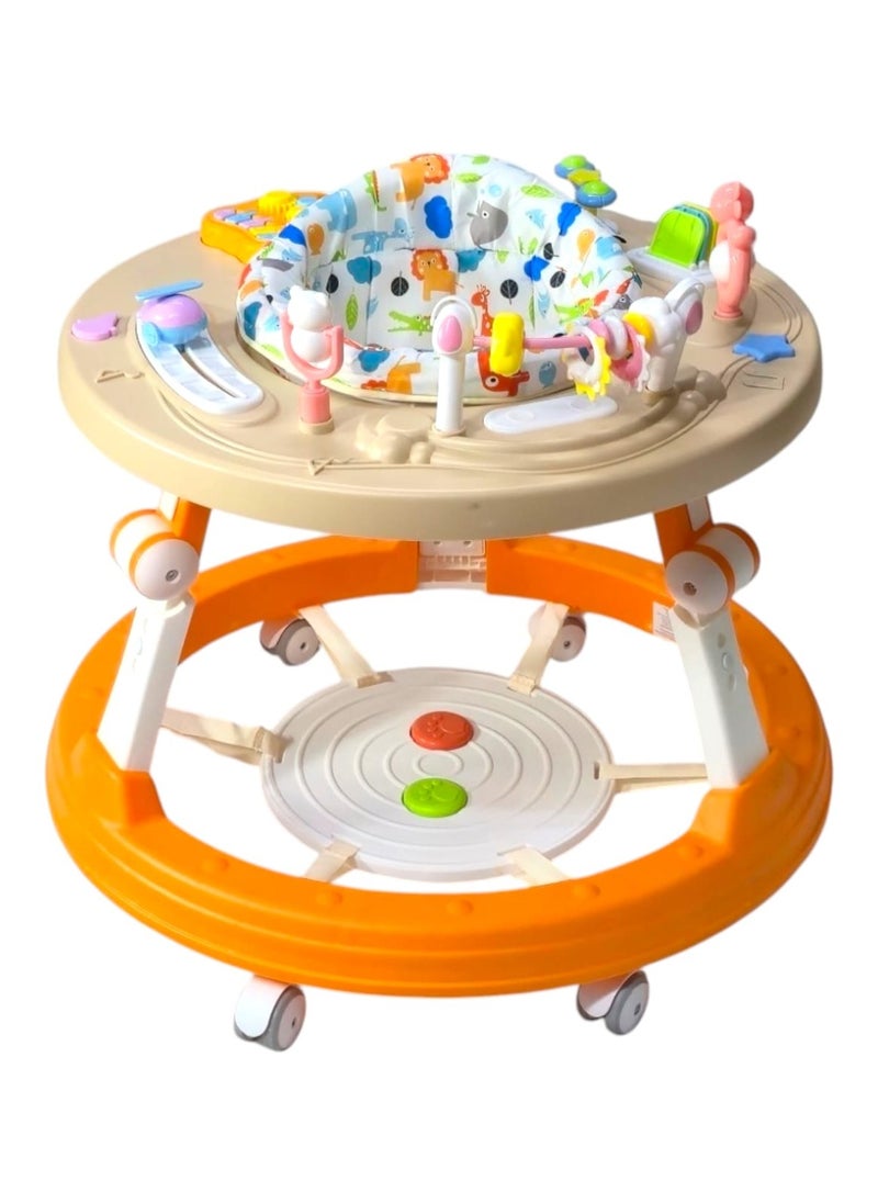 BABYCARA Baby Walker 5 in 1 Adjustable Heights 360 Rotate Seat Kids Learning Toys Early Educational  - Image 1