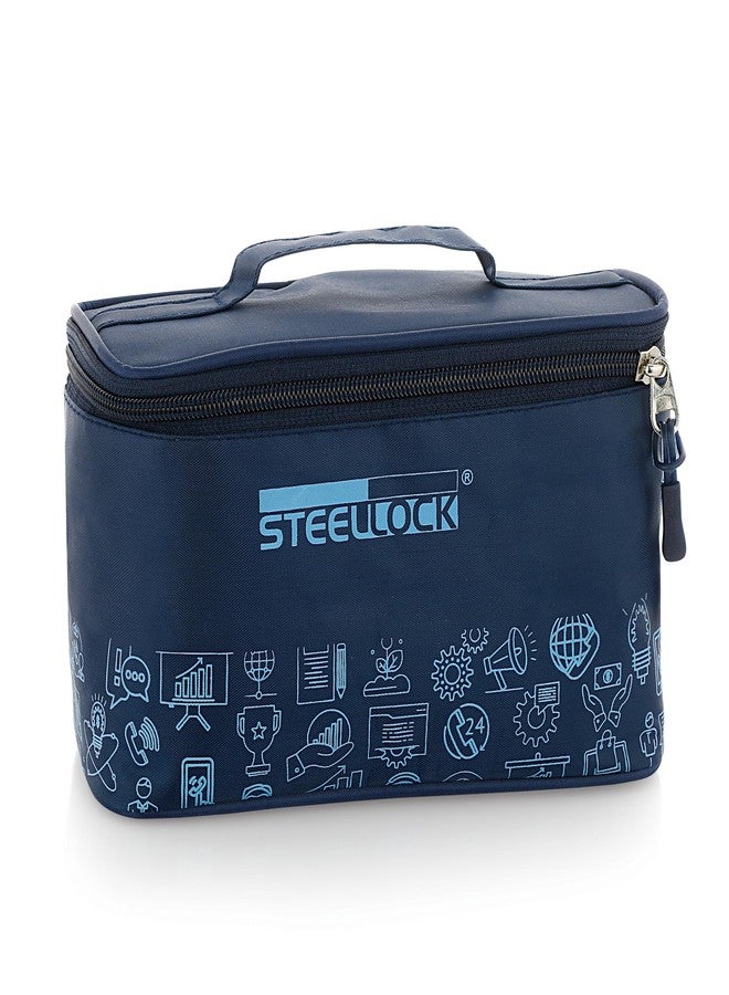 STEELLOCK علبة غداء ستيللوك، حاويات من الفولاذ المقاوم للصدأ، مانعة للتسرب مع أغطية محكمة الإغلاق خالية من مادة BPA، غلاف قماشي (280 مل × 4 قطع، HL - 1251) - Image 4