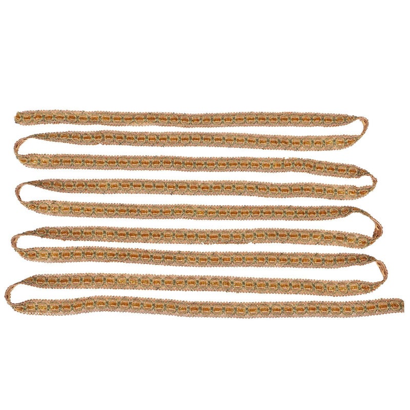 Vintage Lace Trim Orange Yellow 12 Meters Roll Retro Cat Eye Decorative Edge - Image 2