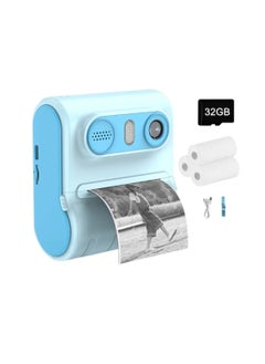 DIGI CORE Digital Camera For Kids 46MP Kids Camera With 32GB SD Card Full HD 1080P Cameras Mini Kids Camera With Instant Print Thermal Printer With 3 Thermal Rolls 2.4Inch Eye Protect Screen With Speaker Blue  - Image 1