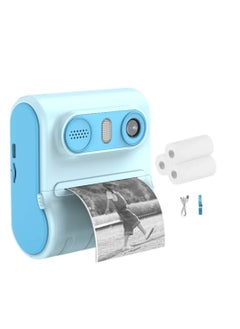 DIGI CORE Digital Camera For Kids 46MP Kids Camera With 32GB SD Card Full HD 1080P Cameras Mini Kids Camera With Instant Print Thermal Printer With 3 Thermal Rolls 2.4Inch Eye Protect Screen With Speaker Blue  - Image 3