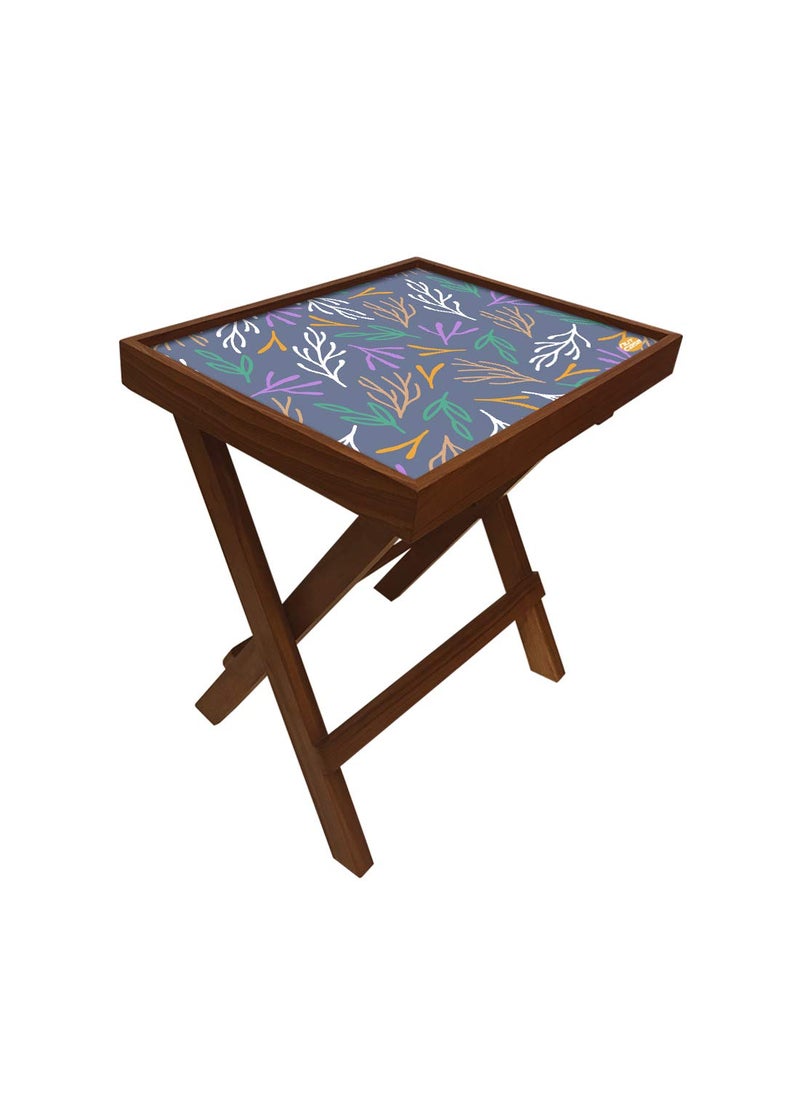 Nutcase Nutcase Designer Teak Wood Side Table Folding Wooden Bedside Coffee Outdoor Picnic Table Beautiful Twig  - Image 4