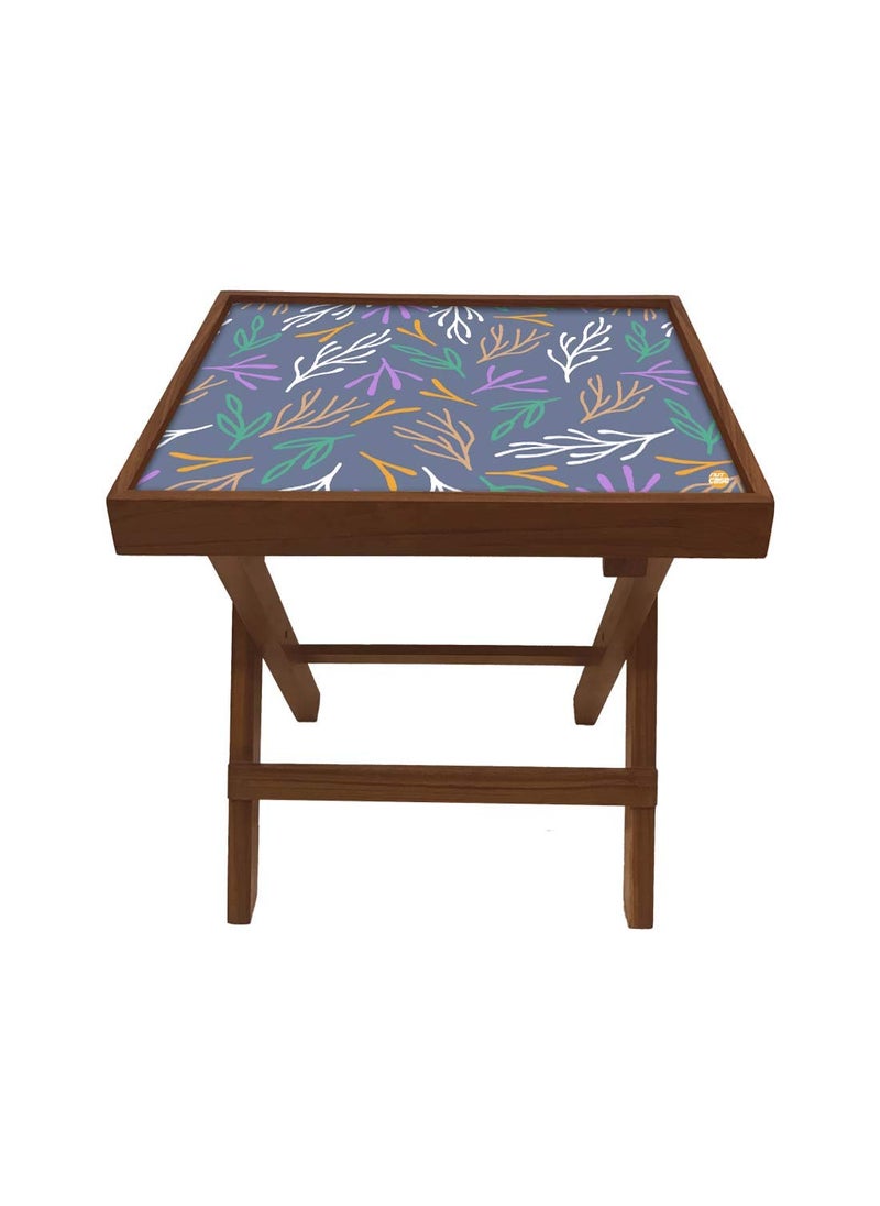 Nutcase Nutcase Designer Teak Wood Side Table Folding Wooden Bedside Coffee Outdoor Picnic Table Beautiful Twig  - Image 1