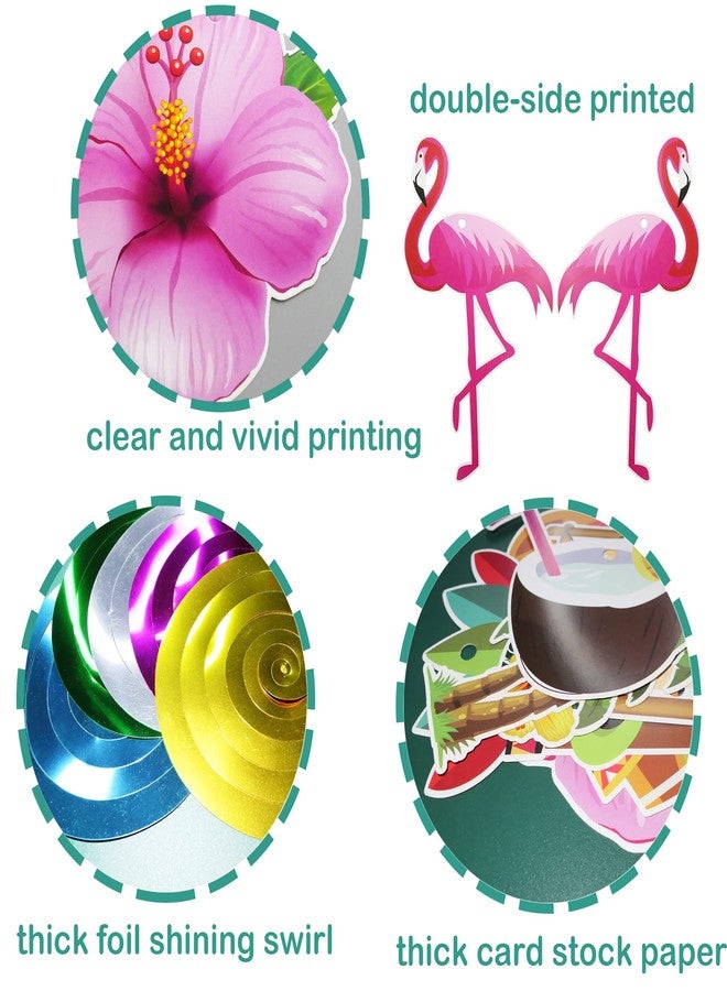 HADDIY Hawaiian Luau Party Hanging Decorations,30 Set Aloha Party Hanging Swirl Ceiling Decorations for Summer Tropical Beach Birthday Party Supplies - Image 5