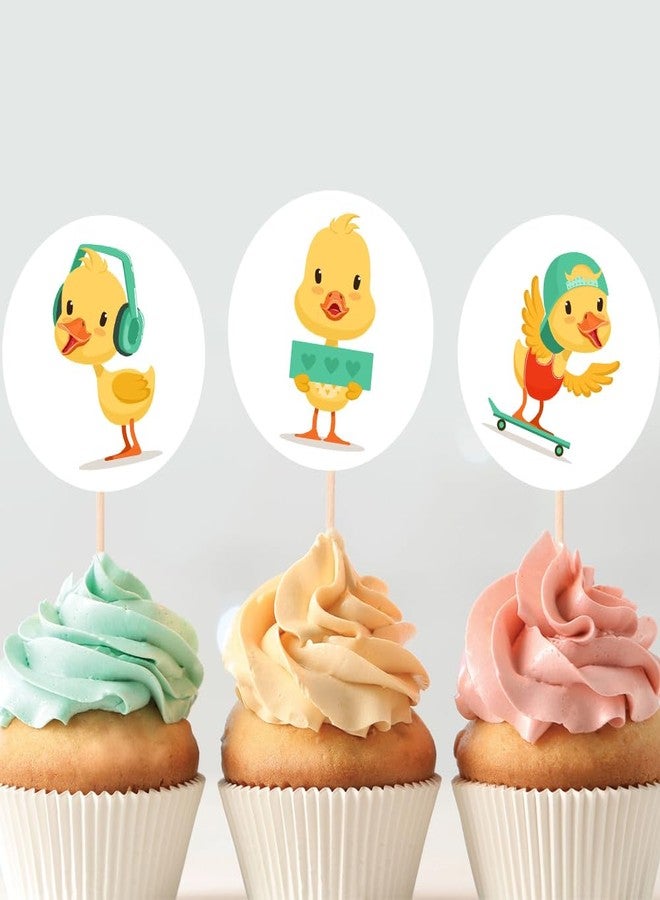 Hohamn 600 Pcs Duck Stickers for Kids 1.5 Inch 16 Styles 2 Roll Cute Funny Yellow Duck Stickers Roll for Kids Birthday Party School Reward Giveaways Waterbottle Scrapbook Decor - Image 5
