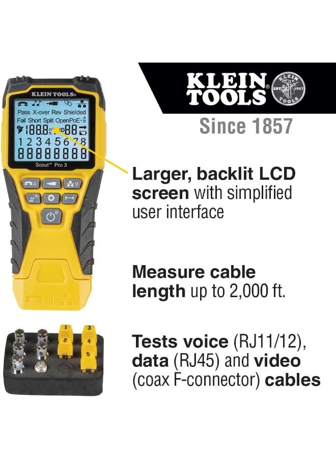 Klein Tools KLEIN TOOLS VDV501-851 Scout Pro 3 Cable Tester  - Image 2