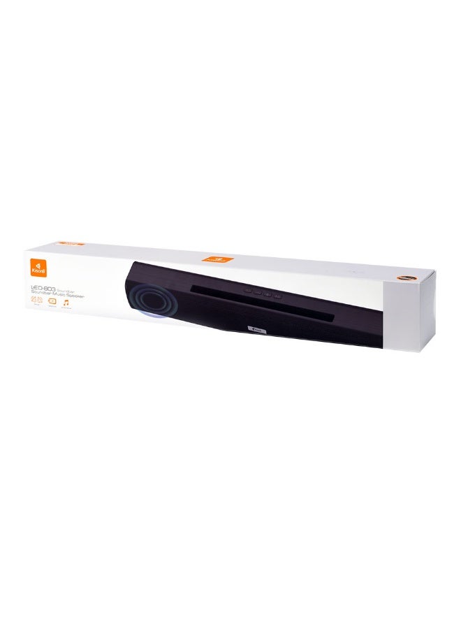 Kisonli TWS Stereo Soundbar Bluetooth Speaker (LED-803) with Smartphone Docking Slot, 1800mAh Rechargeable Battery, Black - Image 2