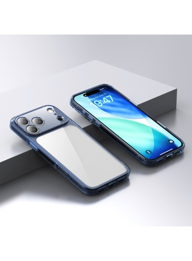 Magnetic ultra-thin protective case for iPhone 17 pro max, compatible with MagSafe, full protection of camera lens, ultra-thin and lightweight transparent simple protective mobile phone case (transparent blue) - Image 1