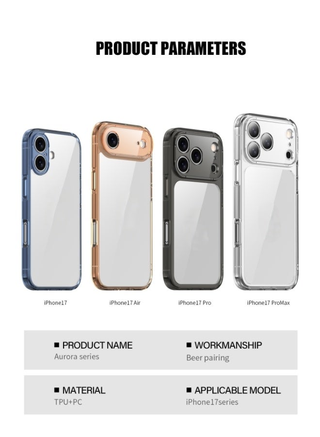 Magnetic ultra-thin protective case for iPhone 17 pro max, compatible with MagSafe, full protection of camera lens, ultra-thin and lightweight transparent simple protective mobile phone case (transparent blue) - Image 4