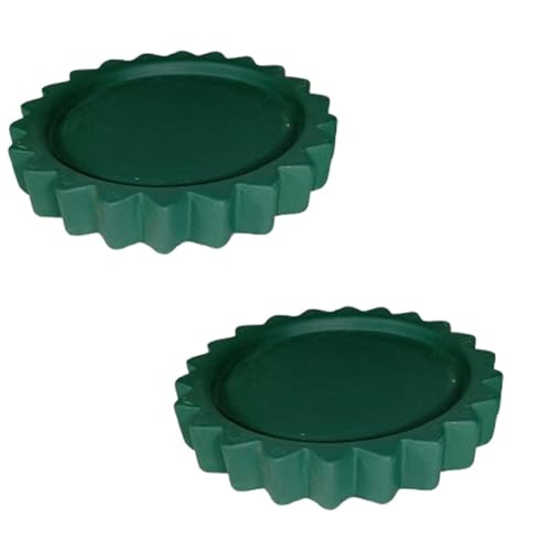 Lasaki Celty Deep Jungle Ceramic Bottom Tray/Plate for Planter (Set of 2) | Dripping Tray for Pots & Succulents | Indoor & Outdoor Planters Home Garden Décor (H-2.5 X D-14.5 cm) - Image 1
