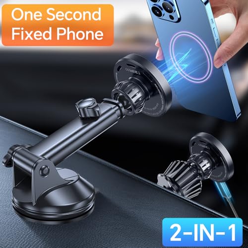 Coolpow for MagSafe Car Mount Charger【Ultra Magnet】Magnetic Phone Holders for Your Car Charger【Windshield+Vent+Dash】Magnetic Wireless Car Phone Holder Charger Car Mount for iPhone 17 Pro Max 16 15 14 - Image 5