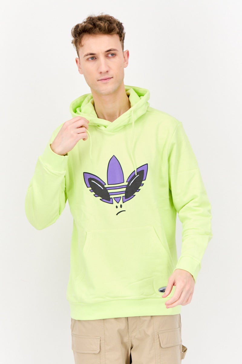 adidas Originals Men Sportswear Fit Long Sleeve Outdoor Sweatshirt, Neon Yellow  - Image 1