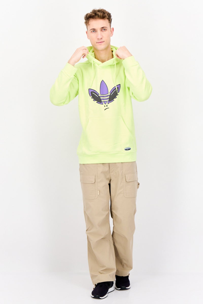 adidas Originals Men Sportswear Fit Long Sleeve Outdoor Sweatshirt, Neon Yellow  - Image 2