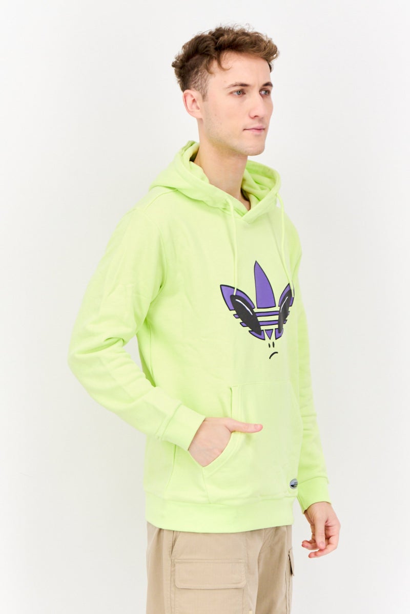 adidas Originals Men Sportswear Fit Long Sleeve Outdoor Sweatshirt, Neon Yellow  - Image 3