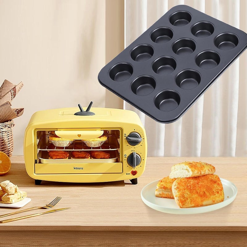 Muffin Pan 12 Cup, Nonstick Cupcake Baking Tray with Round Wells, Reusable Dishwasher-Safe Bakeware for Muffins, Mini Cakes, Cheesecakes and Kitchen Baking - Image 5