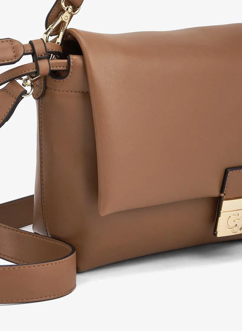 Celeste TAN Solid Crossbody Bag with Detachable Strap for Women | Best Price UAE