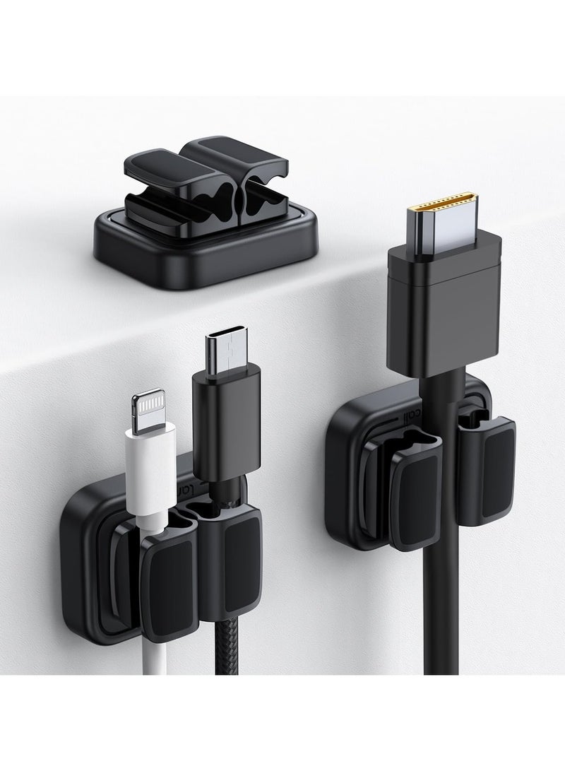 ( 3 مجموعات ) 3 في 1 ربيع كابل كليب قابل للتعديل سلك كليب منظم كابل الناقل التسلسلي العام شاحن / السلطة الحبل / الجدار / مكتب / سيارة / مكتب إدارة خط الغراء خالية من بقايا - Image 1