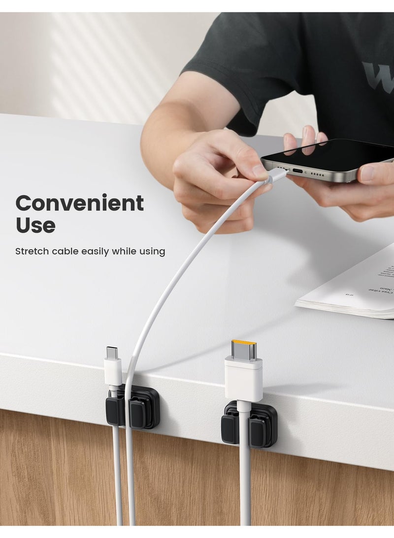 ( 3 مجموعات ) 3 في 1 ربيع كابل كليب قابل للتعديل سلك كليب منظم كابل الناقل التسلسلي العام شاحن / السلطة الحبل / الجدار / مكتب / سيارة / مكتب إدارة خط الغراء خالية من بقايا - Image 3