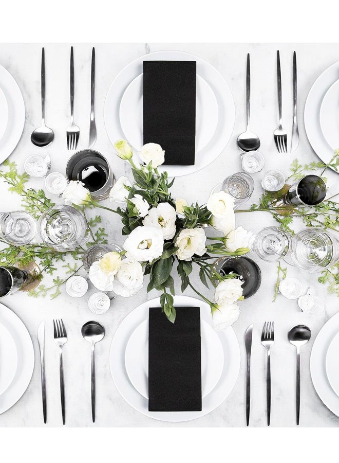 25 Pack Black Napkins Disposable with Pocket Wedding Decorative Dinner Paper Napkins Guest Hand Towels for Party Decoration - Image 5