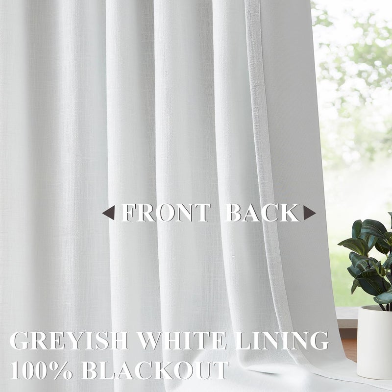 Vision Home Vision Home White Pinch Pleated Full Blackout Curtains Thermal Insulated Window Curtains 120 inch for Living Room Bedroom Room Darkening Pinch Pleat Drapes with Hooks Back Tab 1 Panel 60"" Wx120 L  - Image 3