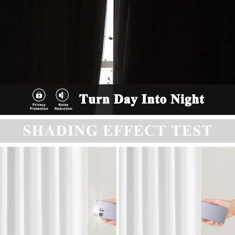 Vision Home Vision Home White Pinch Pleated Full Blackout Curtains Thermal Insulated Window Curtains 120 inch for Living Room Bedroom Room Darkening Pinch Pleat Drapes with Hooks Back Tab 1 Panel 60"" Wx120 L  - Image 4