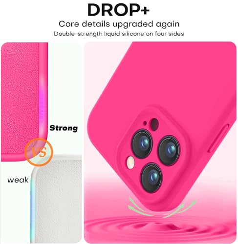Vooii Compatible with iPhone 15 Pro Max Case, Upgraded Premium Silicone, [Camera Protection] [Soft Anti-Scratch Microfiber Lining] Shockproof Phone Case for iPhone 15 Pro Max 6.7 inch - Hot Pink - Image 4