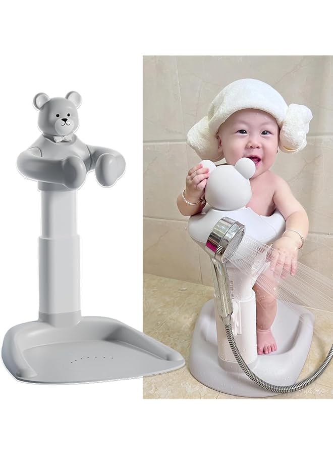 erorex Cartoon Baby Shower Stand Huggable Bear Bath Support Portable Bath Helper For Infants And Toddlers - Image 1