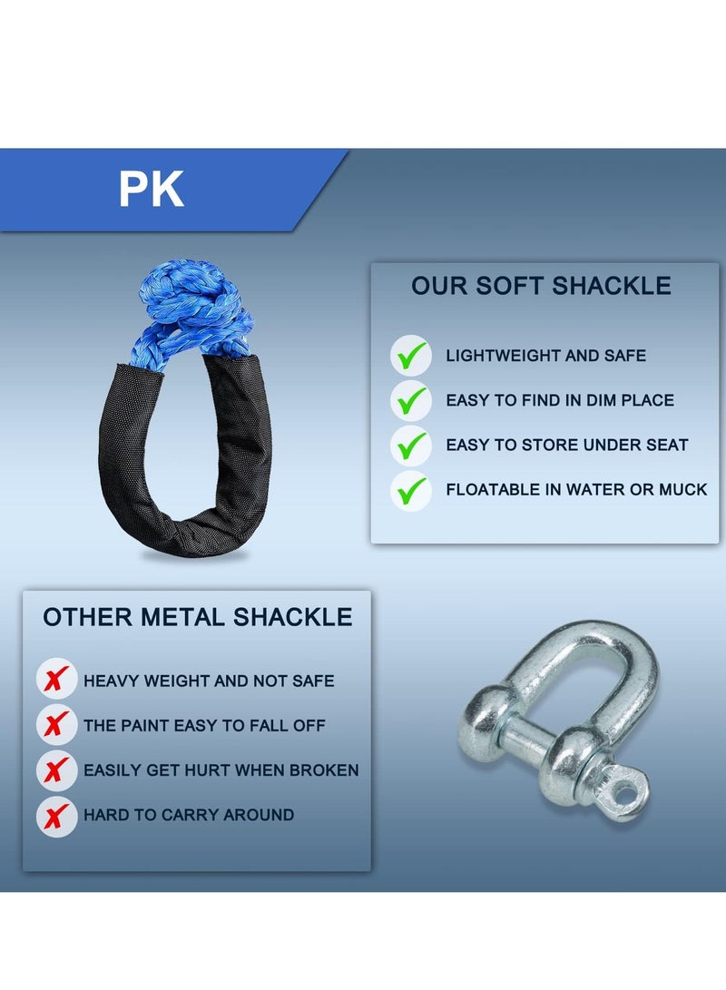 Generic Synthetic Soft Shackle Rope 1/2 Inch X 22 Inch (38,000lbs Breaking Strength) Soft Shackle Recovery Rope for Sailing SUV ATV 4X4 Truck Jeep Recovery Climbing Towing (Blue, 2-Pack)  - Image 4