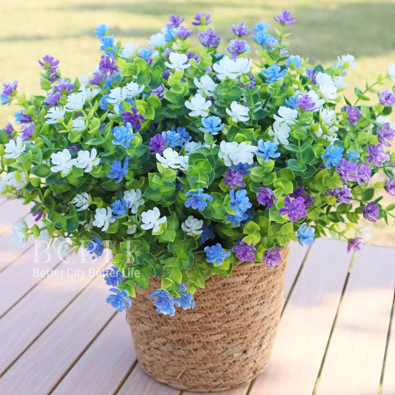 BCBLF Artificial Flowers for Outdoors, Outdoor Faux Plants, 12 Bundles UV Resistant Realistic, Faux Flowers for Outdoor Planters, Spring Summer Home Garden Decoration, White - Image 4