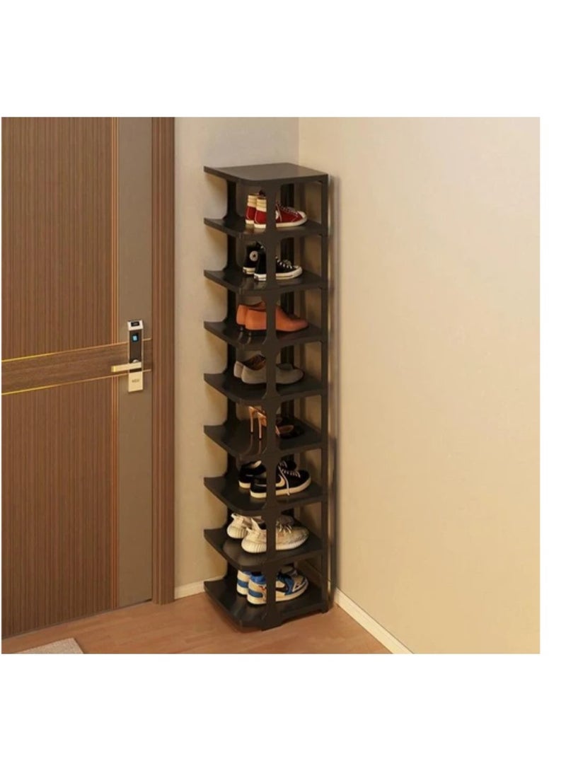 BLOOMING TIME 9 Tier Shoe Rack Space Saving Organizer for Large Shoes, Narrow Shoe Rack, Stackable Shelf - Image 2