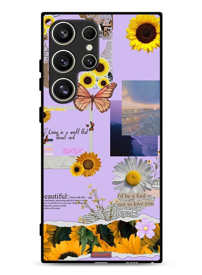 Tolwak Samsung Galaxy S24 Ultra 5G Protective Case Cover Beautiful Sunflower Stickers - Image 1