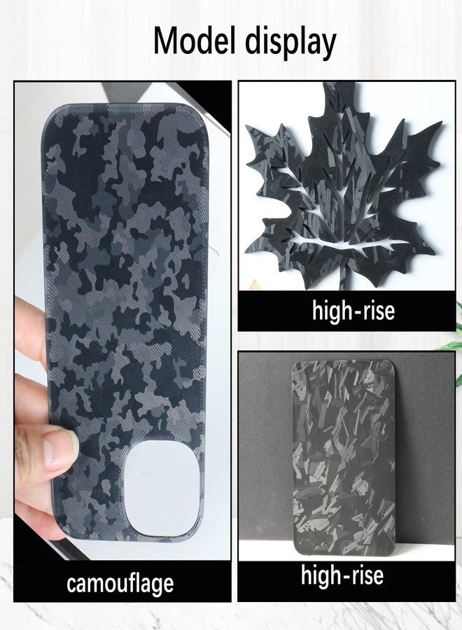 Wefuit 257x257mm Camouflage+High-Rise Build Plate for Bambu Lab X2D/X1/X1C/X1E/P1P/P1S/P2S/A1,Double Sided Smooth Flexible Spring Steel Plate Heated Bed Platform for Bambu Lab 3D Printers - Image 2