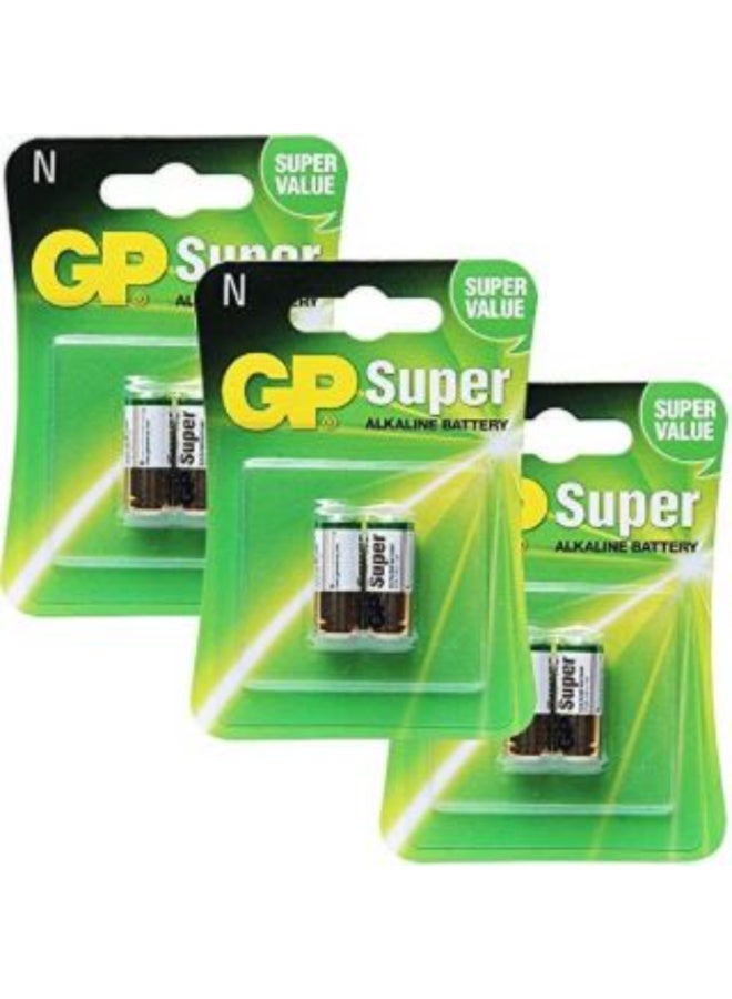 GP Alkaline Battery GP 910A, LR1 - N 1.5V, 3PACK X 2PCS.