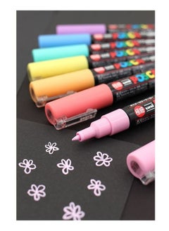 POSCA Acrylic Paint Marker Soft Colors Set 8PCS Bullet Shaped size 0.7mm  - Image 2