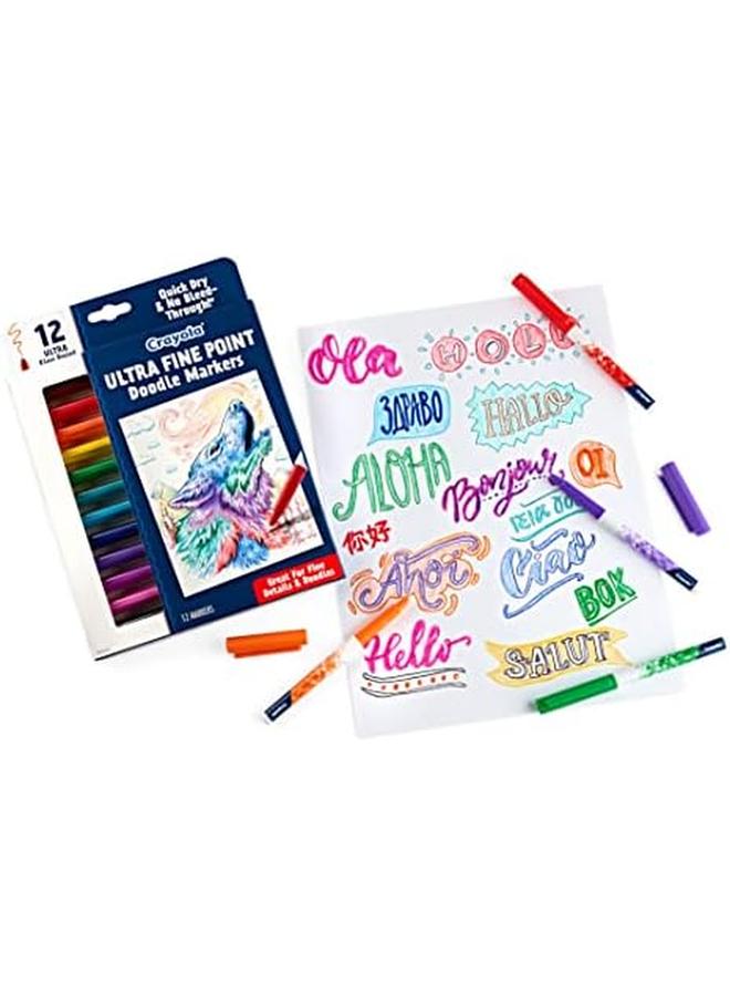 Crayola Ultra Fine Point Markers Art Markers Gifts For Teens 12 Ct  - Image 3