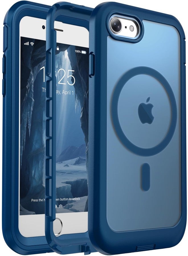 jaroco for iPhone SE Case 3rd/2rd,iPhone 8/7 case, [Compatible with MagSafe][Military Grade Drop Protection][Heavy Duty Protection][Non-Slip] 2-Layer Durable Bumper Phone Case 4.7''-Deep Blue - Image 1