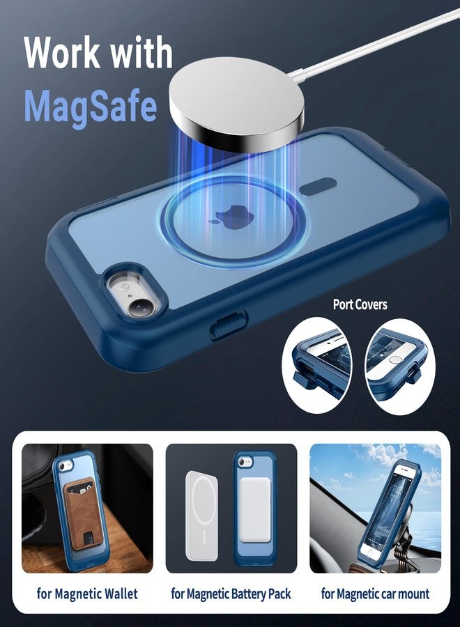 jaroco for iPhone SE Case 3rd/2rd,iPhone 8/7 case, [Compatible with MagSafe][Military Grade Drop Protection][Heavy Duty Protection][Non-Slip] 2-Layer Durable Bumper Phone Case 4.7''-Deep Blue - Image 4