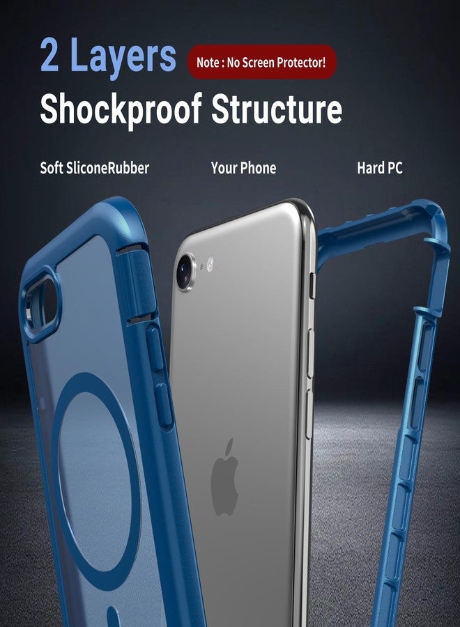jaroco for iPhone SE Case 3rd/2rd,iPhone 8/7 case, [Compatible with MagSafe][Military Grade Drop Protection][Heavy Duty Protection][Non-Slip] 2-Layer Durable Bumper Phone Case 4.7''-Deep Blue - Image 2