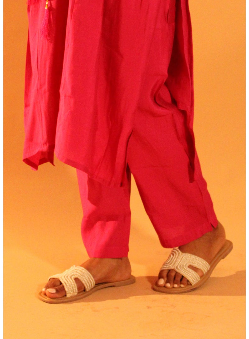zaha dxb Rani Pink Salwar Kameez Set | Silk Blend Elegant Ethnic Wear for Women - Image 4