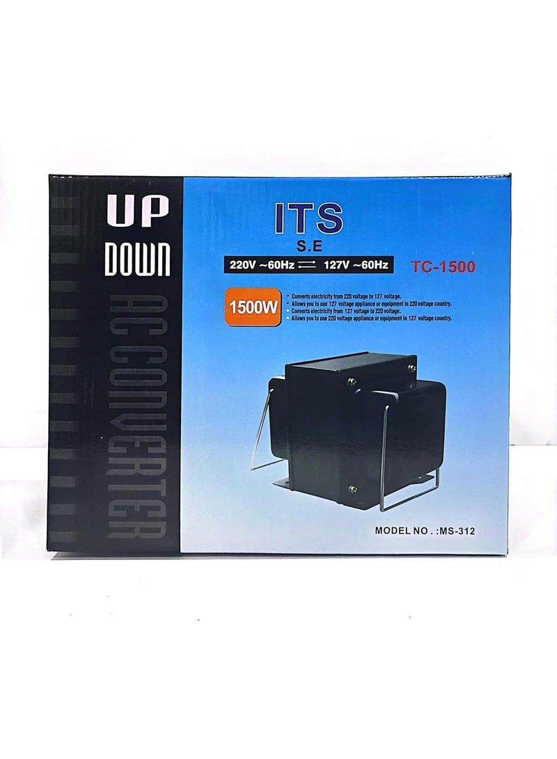 اس اي محول تلقائي 220فولت/110فولت والعكس 110فولت/220فولت - 1500واط تحقق من كيفية استخدامه بأمان على العلبة - صنع في تايوان - Image 1