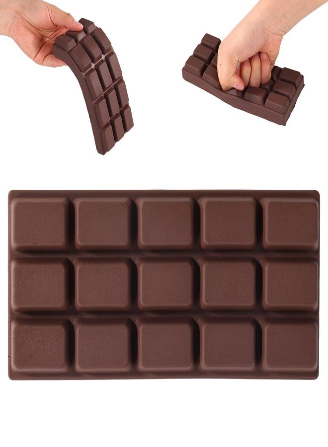 Sinbana Slow Rising Chocolate Bar Squishy, Fake Chocolate Squeeze Plaything Realistic Cute Giant Food Squishy Soft Rebound Slow Rise Fidget Less Plaything for Calming Desk Focus Party Favor Gift - Image 1