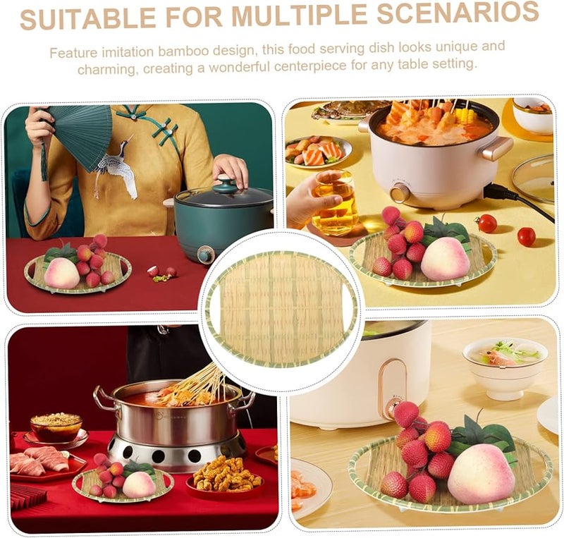 Bamboo Snack Serving Tray Platter for Party Fruit Lunch Bowl Container - Image 4