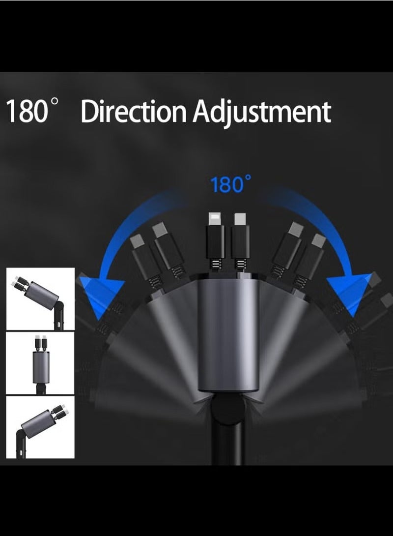 MIGOFAST Car Charger 66W Retractable 4 in 1 Fast Car Phone Charger with Retractable Cables  USB Compatible with iPhone 15 14 13 12 11 Galaxy 1 Lightning 1 Type C - Image 5