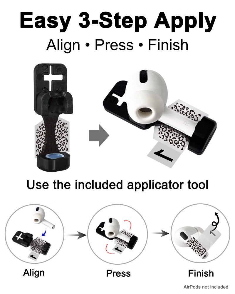 RockMax for AirPods 4 Skinï¼ŒUniversal Decal Sticker for AirPods Pro/Pro 2/Pro 3, Gen 1/2/3/4, Compatible with Clear AirPod Case, Durable Tattoo Wrap, Easy to Identify - Image 3