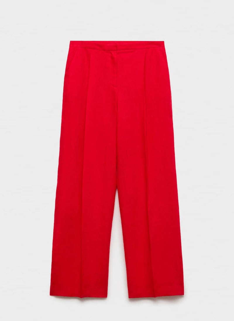 MANGO Straight-Fit Linen Suit Trousers  - Image 5