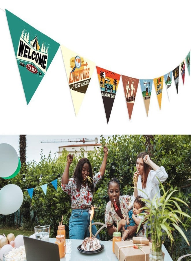 Topyond Camping String Flags, 3 Meter Outdoor Flags Includes 10 Colorful Pennant Bunting, Party Outdoor Decorations for Camping, Birthday - Image 4