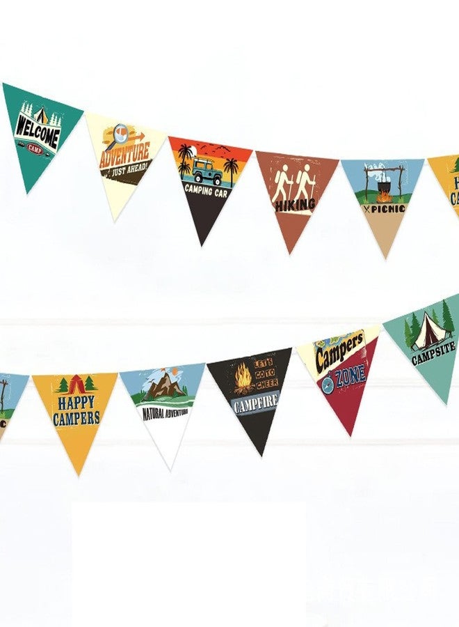 Topyond Camping String Flags, 3 Meter Outdoor Flags Includes 10 Colorful Pennant Bunting, Party Outdoor Decorations for Camping, Birthday - Image 1
