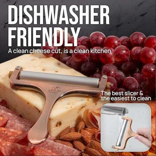 Zulay Kitchen Zulay Adjustable Cheese Slicer - Wire Slicer For Mozzarella, Cheddar, Gouda - Heavy Duty With 2 Extra Wires (Copper) - Image 4