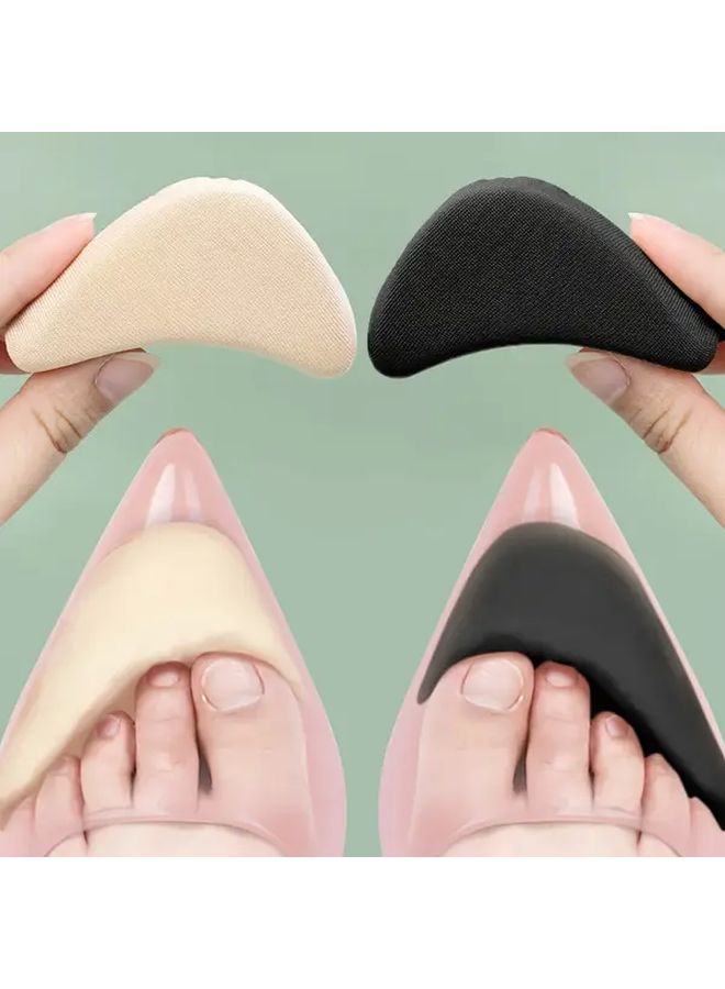 2pcs Black Sponge Insoles For Women High Heel Shoe Inserts Shoe Size Adjuster And Foot Protector Comfortable Cushioned Insoles For Shoes Durable Footwear With Minimalist Design - Image 1