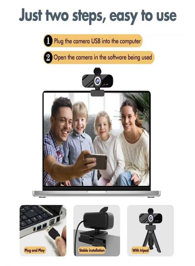 Tewiky Webcam with Microphone for Desktop, 1080P HD USB Computer Cameras with Tripod, Flexible Rotable Wide Angle Webcam for PC Zoom Video/Gaming/Laptop - Image 3